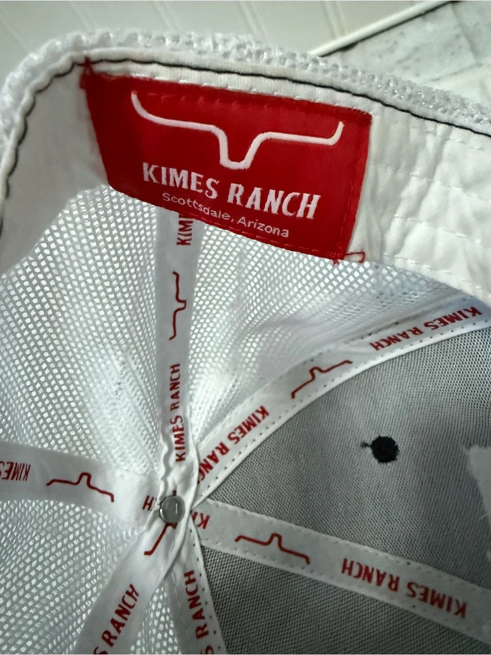 Kimes Ranch American Flag Longhorn Trucker Hat Navy White Mesh Snapback